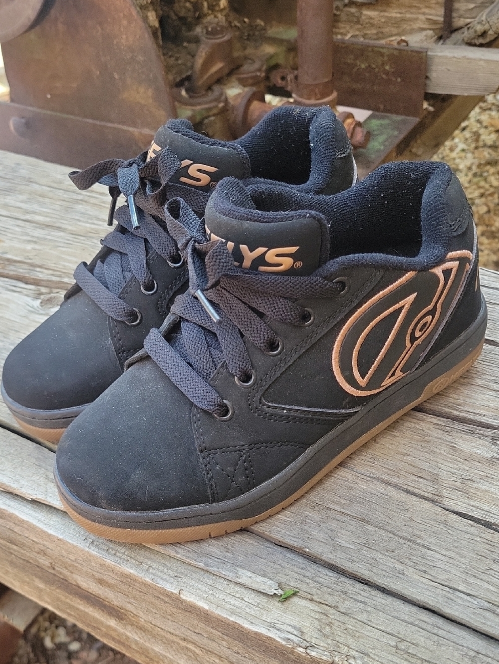 Heelys Kids Black Sneakers with Tan Accents